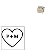 Schattigee minimalistische paar Initialen liefje s Rubberstempel (Gestempeld)