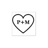 Schattigee minimalistische paar Initialen liefje s Rubberstempel (Afrduk)