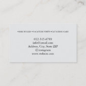 Schattigee minimalistische Pet Sitter Dog Walker P Visitekaartje (Achterkant)