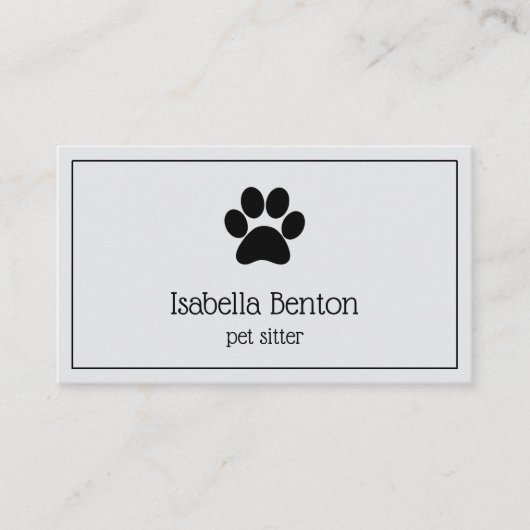 Schattigee minimalistische Pet Sitter Dog Walker P Visitekaartje (Voorkant)