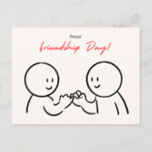 Schattigee minimalistische Pinky Promise Vriendsch Briefkaart (Voorkant)