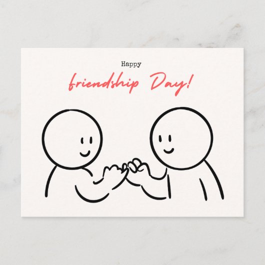 Schattigee minimalistische Pinky Promise Vriendsch Briefkaart (Voorkant)