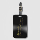 Schattigee minimalistische Plain Modern Calligrapy Bagagelabel (Voorkant (verticaal))