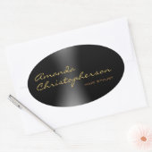 Schattigee minimalistische Plain Modern Calligrapy Ovale Sticker (Envelop)