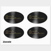 Schattigee minimalistische Plain Modern Calligrapy Ovale Sticker (Vel)