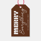 Schattigee minimalistische retro vrolijk alles bru cadeaulabel (Voorkant)