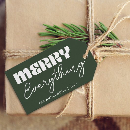 Schattigee minimalistische retro vrolijk alles gro cadeaulabel