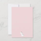 Schattigee minimalistische roze meisje dinosaurus  bedankkaart (Achterkant)