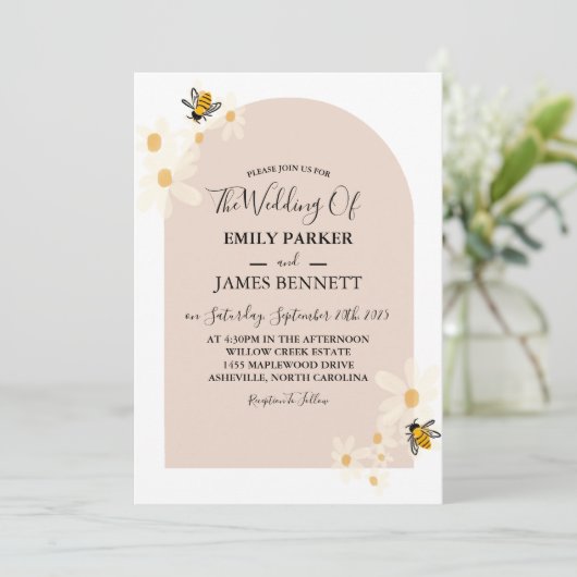 Schattigee minimalistische Spring Daisy Bloemenboo Kaart (Staand voorkant)