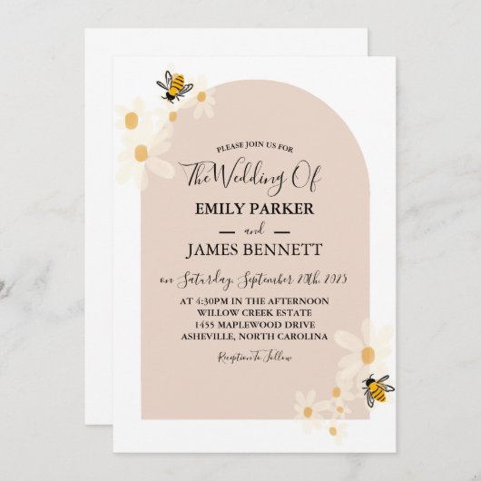 Schattigee minimalistische Spring Daisy Bloemenboo Kaart (Voorkant / Achterkant)