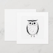 Schattigee minimalistische uil - handgetekende sti feestdagenkaart (Voorkant / Achterkant)