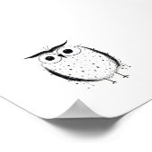 Schattigee minimalistische uil - handgetekende sti poster (Hoek)