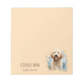 Schattigee minimalistische Waterverf Goldendoodle  Notitieblok (Voorkant)