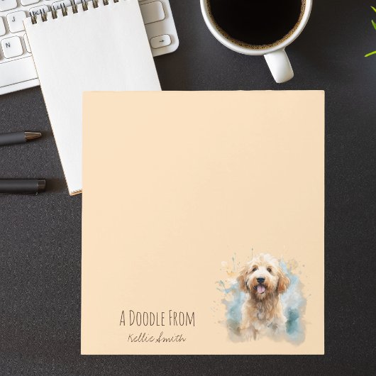 Schattigee minimalistische Waterverf Goldendoodle  Notitieblok