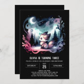 Schattigee minimalistische Wolf Verjaardag Kaart (Voorkant / Achterkant)