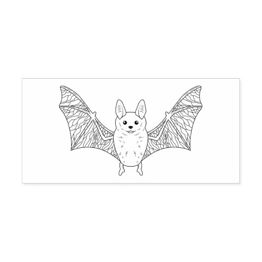Schattigee minivleermuis met open vleugels Hallowe Rubberstempel (Afrduk)
