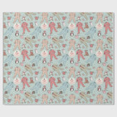 Schattigee Mint Green Baby's eerste kerstgewoonte Cadeaupapier (Vlak)