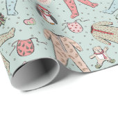 Schattigee Mint Green Baby's eerste kerstgewoonte Cadeaupapier (Rol Hoek)