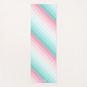 Schattigee Mint Groen en Blush Roze Diagonale Stre Yogamat (Voorkant)