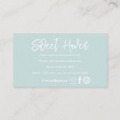 Schattigee Mint Groen Kookgerei Bakkerij Visitekaartje (Achterkant)