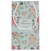 Schattigee Mint Groene Baby Meisje Kerst Custom Klein Cadeauzakje (Achterkant)