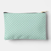 Schattigee Mint Groene en Witte Polkadots Monogram Etui (Achterkant)