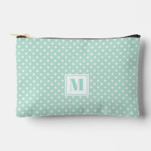 Schattigee Mint Groene en Witte Polkadots Monogram