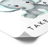 Schattigee Mint Groene Olifant Neem een Treat Baby Poster (Hoek)