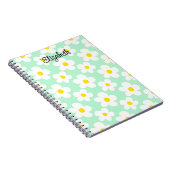 Schattigee mint groene retro madeliefjes girly jou notitieboek (Rechterzijde)