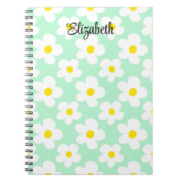 Schattigee mint groene retro madeliefjes girly jou notitieboek