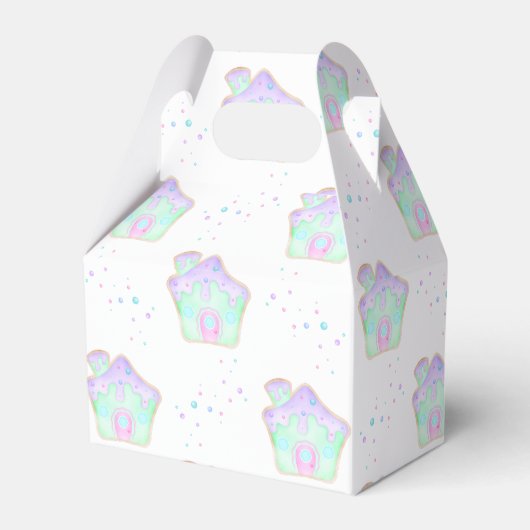 Schattigee Mint Kinder Kerst Gingerbread House Vak Bedankdoosjes (Voorkant Zijde)