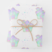 Schattigee Mint Kinder Kerst Gingerbread House Vak Inpakpapier Vel (In situ)