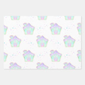 Schattigee Mint Kinder Kerst Gingerbread House Vak Inpakpapier Vel (Voorkant)