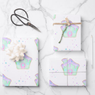 Schattigee Mint Kinder Kerst Gingerbread House Vak Inpakpapier Vel