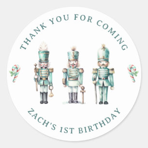 Schattigee Mint Notenkraker 1e Verjaardag Bedankt Ronde Sticker