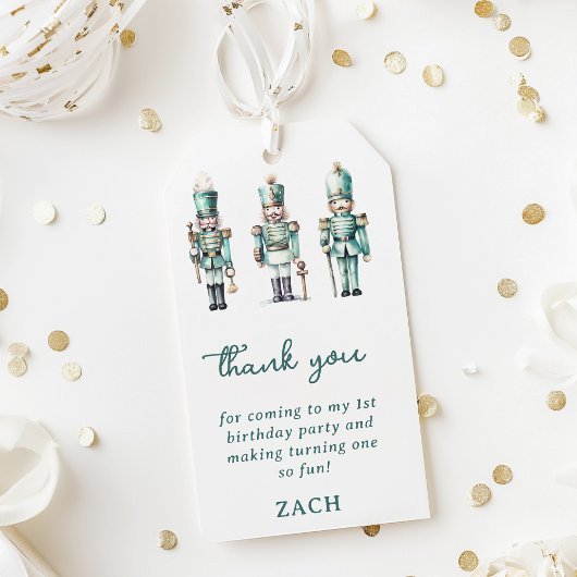 Schattigee Mint Notenkraker 1e Verjaardag Dank u w Cadeaulabel