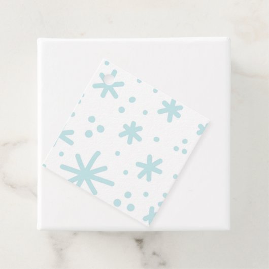 Schattigee Mint Snowy Snowflake Stars Bedankjes Labels (In situ)