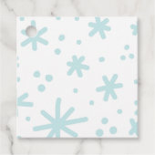 Schattigee Mint Snowy Snowflake Stars Bedankjes Labels (Voorkant)