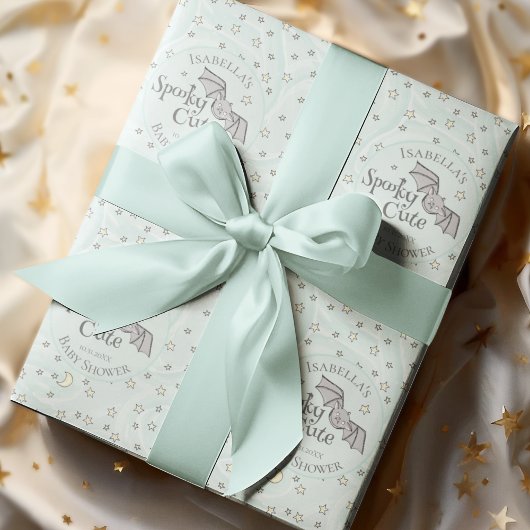 Schattigee Mint Spooky Schattige Oktober Baby show Cadeaupapier