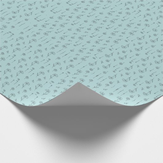 Schattigee mintbloem cadeaupapier (Hoek)
