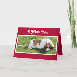 Schattigee "Missing You" Kaart met Basset Hound & 