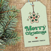 Schattigee Mistletoe Star Ornament Vrolijk Kerstfe Cadeaulabel