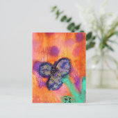 Schattigee Mixed Media Flower Collage Briefkaart (Staand voorkant)