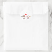 Schattigee Mochi Peach Cat, Happy Valentijnsdag Ronde Sticker (Tas)