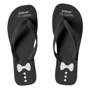 Schattigee Mock Tuxedo Stropdas De Bruidegom Black Teenslippers
