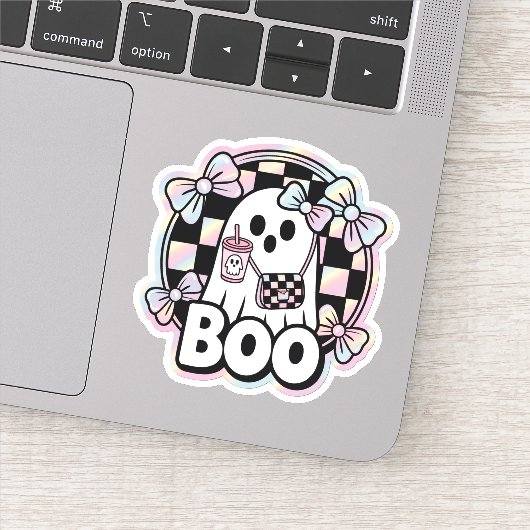 Schattigee Mode Boo Ghost Halloween Sticker (Detail)