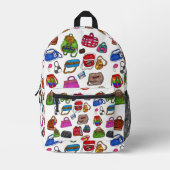 Schattigee Mode Geïllustreerde portemonnee Patroon Bedrukte Rugzak (Voorkant)