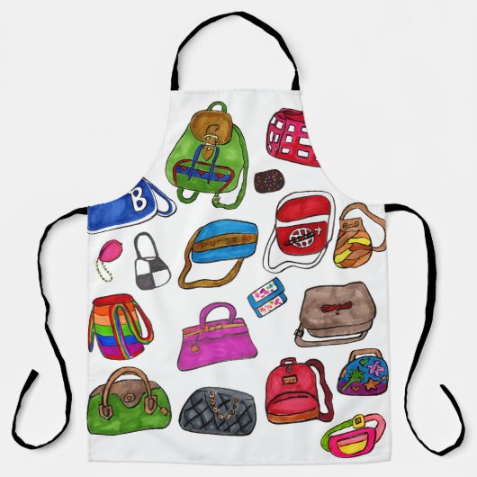 Schattigee Mode Geïllustreerde portemonnee Patroon Schort (Voorkant)