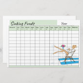 Schattigee Mode Sinking Fund Planner Spreadsheet Briefpapier (Voorkant / Achterkant)