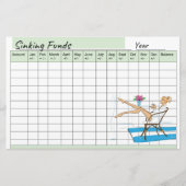 Schattigee Mode Sinking Fund Planner Spreadsheet Briefpapier (Voorkant)